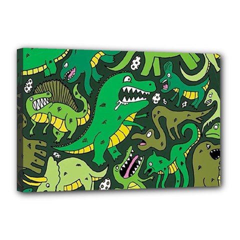 Dino Kawaii Canvas 18  X 12  (stretched) by Grandong