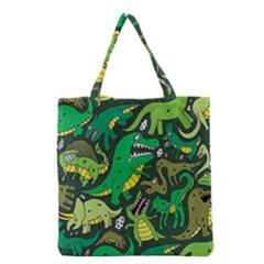 Dino Kawaii Grocery Tote Bag by Grandong