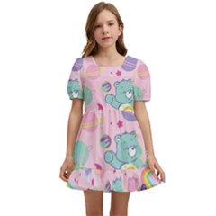 Bears Kawaii Pattern Kids  Short Sleeve Dolly Dress by Grandong