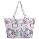 Cartoon Cat Cute Animal Design Drawing Illustration Kawaii Full Print Shoulder Bag View2