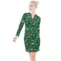 Dino Kawaii Button Long Sleeve Dress View1