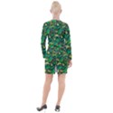 Dino Kawaii Button Long Sleeve Dress View2