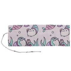 Cartoon Cat Cute Animal Design Drawing Illustration Kawaii Roll Up Canvas Pencil Holder (m) by Grandong