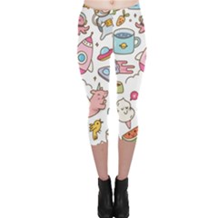 Set-kawaii-doodles -- Capri Leggings  by Grandong