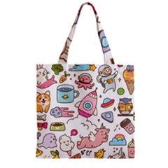 Set-kawaii-doodles -- Zipper Grocery Tote Bag by Grandong