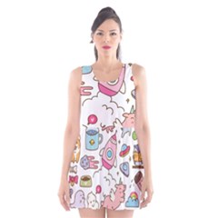 Set-kawaii-doodles -- Scoop Neck Skater Dress by Grandong