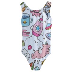 Set-kawaii-doodles -- Kids  Cut-out Back One Piece Swimsuit by Grandong