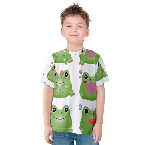 Kawaii-frog-rainy-season-japanese Kids  Cotton T-shirt by Grandong