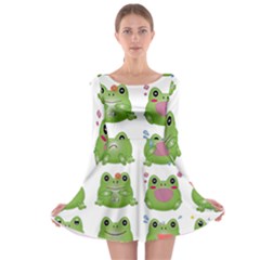 Kawaii-frog-rainy-season-japanese Long Sleeve Skater Dress by Grandong