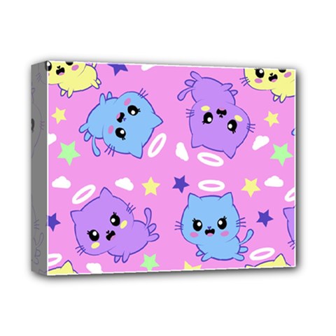 Seamless Pattern With Cute Kawaii Kittens Deluxe Canvas 14  X 11  (stretched) by Grandong