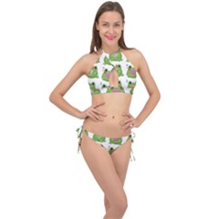 Kawaii-frog-rainy-season-japanese Cross Front Halter Bikini Set by Grandong