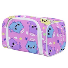 Seamless Pattern With Cute Kawaii Kittens Toiletries Pouch by Grandong