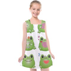 Kawaii-frog-rainy-season-japanese Kids  Cross Back Dress by Grandong