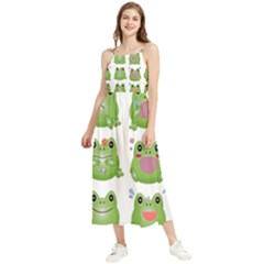 Kawaii-frog-rainy-season-japanese Boho Sleeveless Summer Dress by Grandong