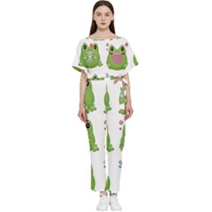 Kawaii-frog-rainy-season-japanese Batwing Lightweight Chiffon Jumpsuit by Grandong