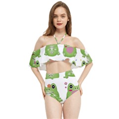 Kawaii-frog-rainy-season-japanese Halter Flowy Bikini Set  by Grandong