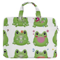 Kawaii-frog-rainy-season-japanese Macbook Pro 13  Double Pocket Laptop Bag by Grandong