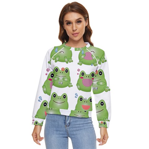 Kawaii-frog-rainy-season-japanese Women s Long Sleeve Raglan T-shirt by Grandong