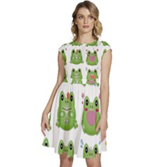 Kawaii-frog-rainy-season-japanese Cap Sleeve High Waist Dress by Grandong