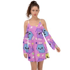 Seamless Pattern With Cute Kawaii Kittens Boho Dress by Grandong