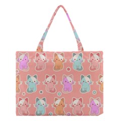 Cute Kawaii Kittens Seamless Pattern Medium Tote Bag by Grandong