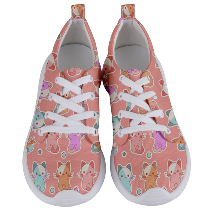 Cute Kawaii Kittens Seamless Pattern Women s Lightweight Sports Shoes