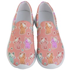 Cute Kawaii Kittens Seamless Pattern Men s Lightweight Slip Ons by Grandong