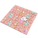 Cute Kawaii Kittens Seamless Pattern Wooden Puzzle Square View2