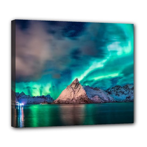 Amazing Aurora Borealis Colors Deluxe Canvas 24  X 20  (stretched) by Grandong