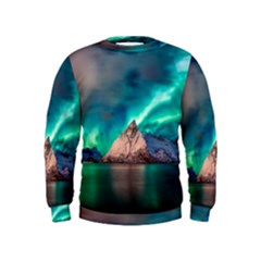 Amazing Aurora Borealis Colors Kids  Sweatshirt by Grandong