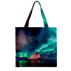 Amazing Aurora Borealis Colors Zipper Grocery Tote Bag by Grandong