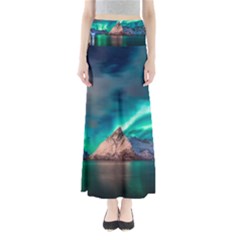 Amazing Aurora Borealis Colors Full Length Maxi Skirt by Grandong