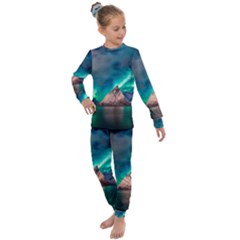 Amazing Aurora Borealis Colors Kids  Long Sleeve Set  by Grandong