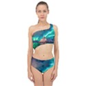 Amazing Aurora Borealis Colors Spliced Up Two Piece Swimsuit View1