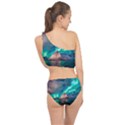 Amazing Aurora Borealis Colors Spliced Up Two Piece Swimsuit View2