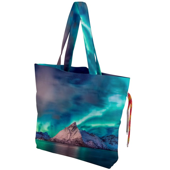 Amazing Aurora Borealis Colors Drawstring Tote Bag