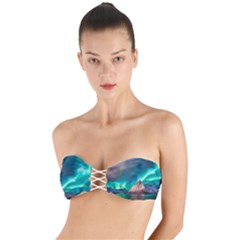 Amazing Aurora Borealis Colors Twist Bandeau Bikini Top by Grandong