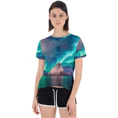 Amazing Aurora Borealis Colors Open Back Sport T-shirt by Grandong