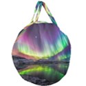 Aurora Borealis Polar Northern Lights Natural Phenomenon North Night Mountains Giant Round Zipper Tote View2