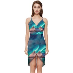 Amazing Aurora Borealis Colors Wrap Frill Dress by Grandong