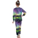 Aurora Borealis Polar Northern Lights Natural Phenomenon North Night Mountains Kids  Long Sleeve Set  View2