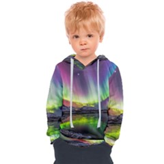 Aurora Borealis Polar Northern Lights Natural Phenomenon North Night Mountains Kids  Overhead Hoodie by Grandong