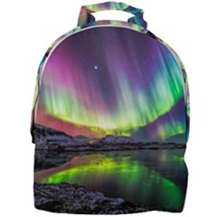 Aurora Borealis Polar Northern Lights Natural Phenomenon North Night Mountains Mini Full Print Backpack by Grandong