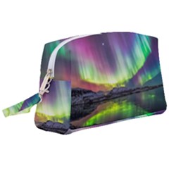 Aurora Borealis Polar Northern Lights Natural Phenomenon North Night Mountains Wristlet Pouch Bag (large) by Grandong