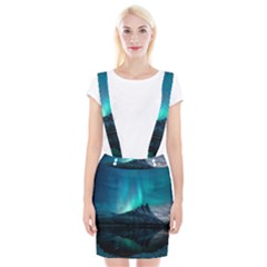 Aurora Borealis Mountain Reflection Braces Suspender Skirt by Grandong