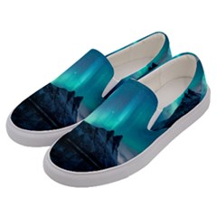 Aurora Borealis Mountain Reflection Men s Canvas Slip Ons by Grandong