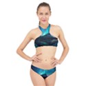 Aurora Borealis Mountain Reflection High Neck Bikini Set View1