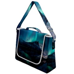 Aurora Borealis Mountain Reflection Box Up Messenger Bag by Grandong