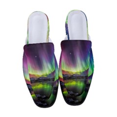 Aurora Borealis Polar Northern Lights Natural Phenomenon North Night Mountains Women s Classic Backless Heels by Grandong