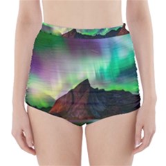 Aurora Borealis Nature Sky Light High-waisted Bikini Bottoms by Grandong